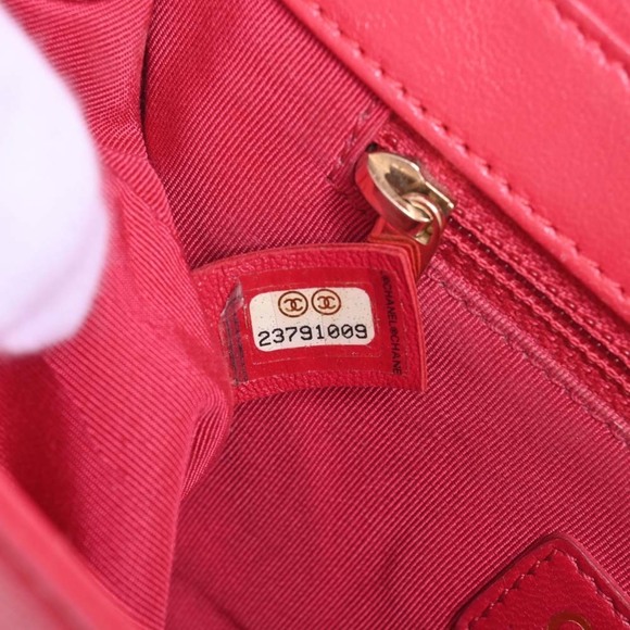 CHANEL Leather Matelasse Coco Mark Chain Shoulder Bag Pink Red Ladies - Picture 7 of 10